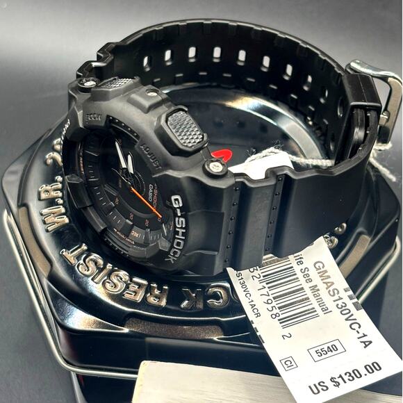 Casio G-Shock GMAS130VC-1A Unisex Black Analog Digital Step Tracker Watch NIBWT main image 8
